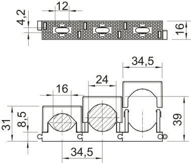 OBO 2037 16-24 LGR Reihen-Druck-Schelle 