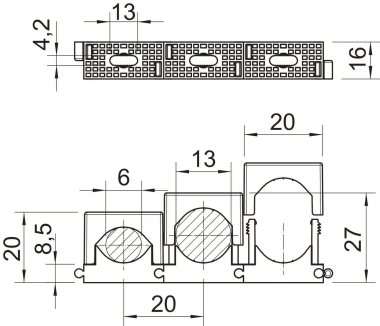 OBO 2037 6-13 LGR Reihen-Druck-Schelle 