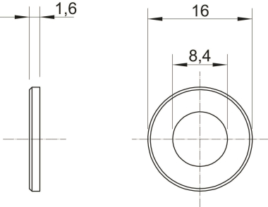 OBO WS M8 D16 G Unterlegscheibe M8 St G 