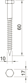 OBO HHWS 10x60 G Sechskantholzschraube 