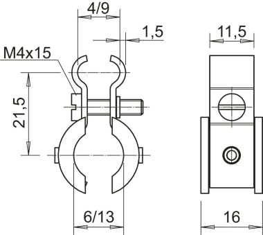 OBO 4021 K 6-13 A4 Spanndrahtschelle 