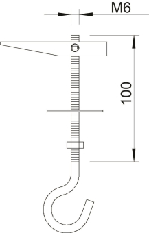 OBO 454 M6x100 G Kippdübel m.Deckenhaken 