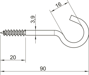 OBO 915 3.9x90 G Deckenhaken 