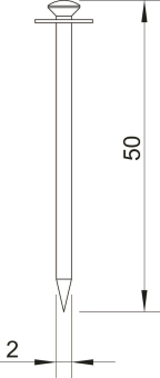 OBO 500 50 Impu-Stahlnadel gehärtet 