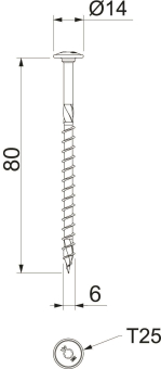 OBO HT 6x80 TD Tellerkopfschraube 