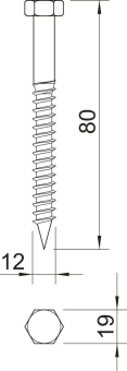 OBO HHWS 12x80 G Sechskantholzschraube 