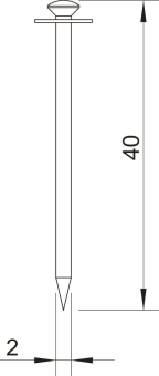 OBO 500 40 Impu-Stahlnadel gehärtet 