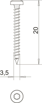 OBO 4758T 3.5x20 Golden-Sprint-Schraube 