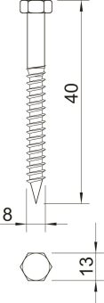 OBO HHWS 8x40 G Sechskantholzschraube 