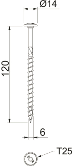 OBO HT 6x120 TD Tellerkopfschraube 