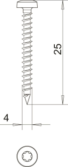 OBO 4758T 4.0x25 Golden-Sprint-Schraube 