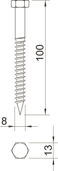 OBO HHWS 8x100 G Sechskantholzschraube 