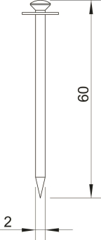 OBO 500 60 Impu-Stahlnadel gehärtet 