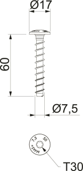 OBO MMS+ MS 7.5x60 Montageschienenanker 