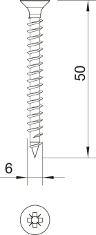 OBO 4759 6.0x50 Sprint-Schraube Senkkopf 