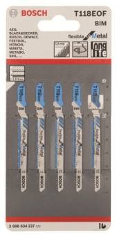 Bosch 5Stichsägeblatt T118EOF 2608634237 