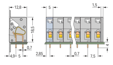 WAGO 741-305 Leiterplattenklemme, 