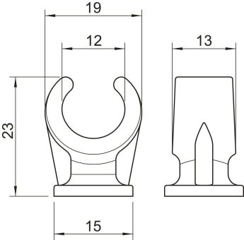 OBO 2962 12 LGR Sockel-Klemmschelle 12mm 