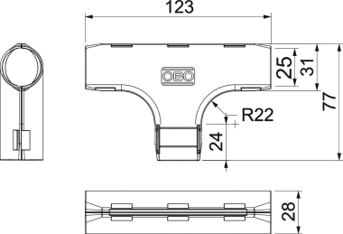 OBO 3000 TMS M25 RW Quick-Pipe-T-Stück 