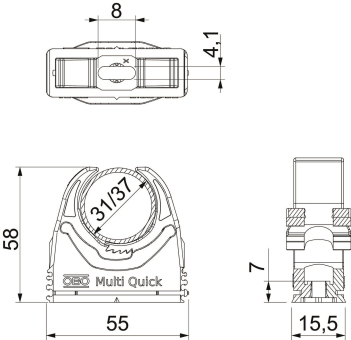 OBO M-Quick 31-37LGR Multi-Quick-Schelle 