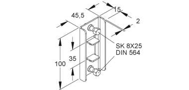 NIED Träger-Zwischenklemme,  TZK 86-96 S 