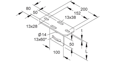 NIED Schraubkopfplatte vertikal   KUGV50 
