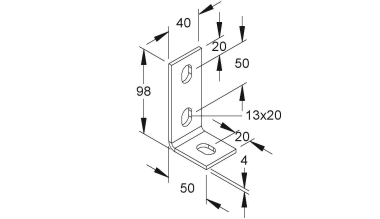 NIED Wandanschlusswinkel asym.  WWA100E3 
