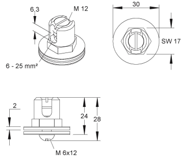 Niedax Erdungsklemme       MTEKM 6X25 MS 