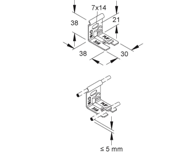 Niedax Gitterrinnen Wand-     GTWAB 50 S 