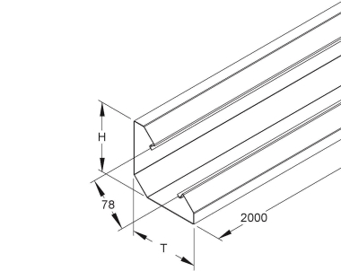 NIED Pultkanalunterteil,    PLU 120-78 C 