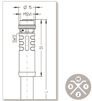 LED2WORK Sensorkabel 4p PUR    200100-16 