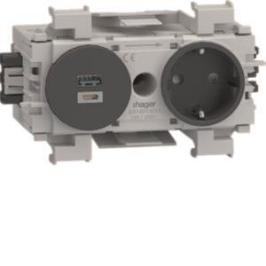 Hager Steckdose 1fach USB A+C GS16019011 