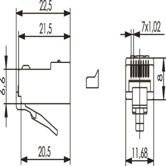 TEGA RJ45-Stecker MP8        J00026A0182 