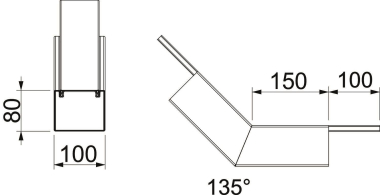 OBO PLM BR 0810 FS Bogen 45° steigend m. 