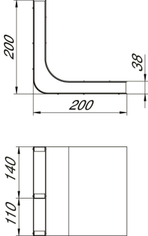 OBO KV2 25038 Vertikalkrümmer 2-zügig f. 