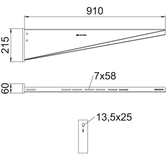 OBO AW 55 91 FT Wand-u.Stielausleger m. 