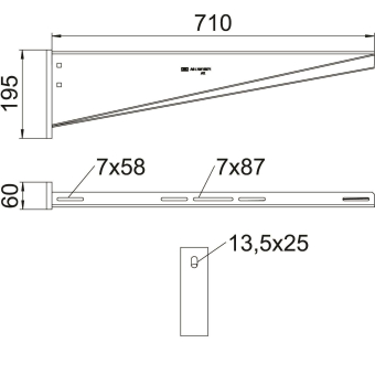 OBO AW 55 71 A2 Wand-u.Stielausleger m. 