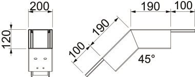 OBO PLM BF 1220 FS Bogen 45° fallend 