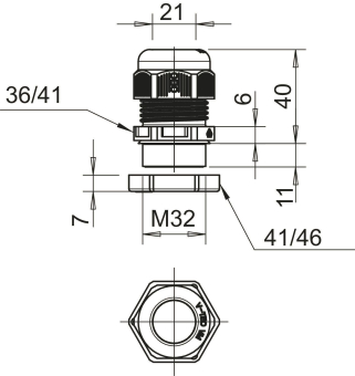 OBO V-TEC VM32+ OR Kabelverschraubung m. 
