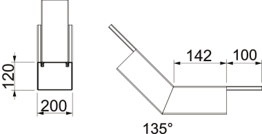 OBO PLM BR 1220 RW Bogen 45° steigend m. 