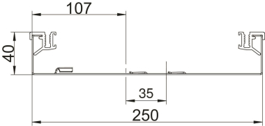 OBO AIKA U 25040 Abzweigekanal-Unterteil 