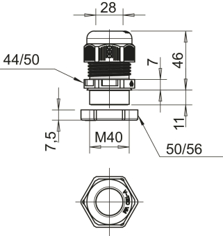 OBO V-TEC VM40+ OR Kabelverschraubung m. 