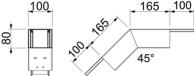 OBO PLM BF 0810 RW Bogen 45° fallend 
