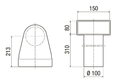 MAICO Winkel MF-WL100    MF-WL100 80/150 
