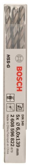 Bosch 5Metallbohrer HSS-G DIN 2608596822 