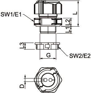 OBO V-TEC TB20 2x6 Kabelverschraubung 