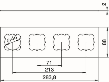 OBO T12L P4S 9011 Abdeckplatte 4xEK 