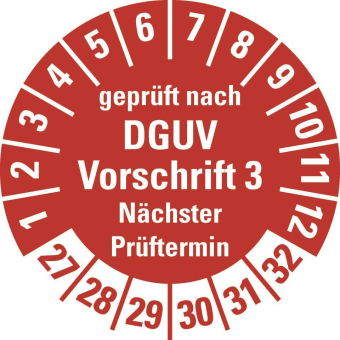 HEIN 190144 Prüfplakette DGUV Vorschrift 