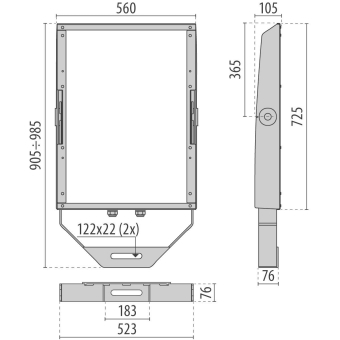 PIL SQUARE PRO GLASS 470/2 S/W   3104807 