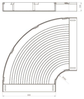 Unex Flachbogen 90° lichtgrau      66630 